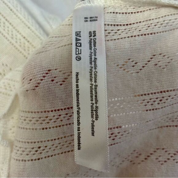 Intimately Free People Cream Ruffled Cropped Crop Shirt Top Tee Size S - Picture 6 of 7